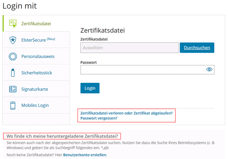 Elster Portal Login